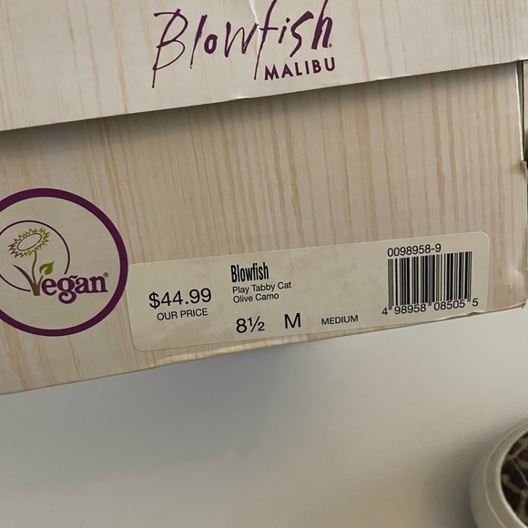 Blowfish Play Tabby Cat Olive Camo Slide On Shoe 8.5 M Vegan - Picture 10 of 10